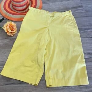 IZOD XFG yellow wide leg cropped pants size 12